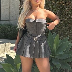 Pinstripe Mini Tube Dress